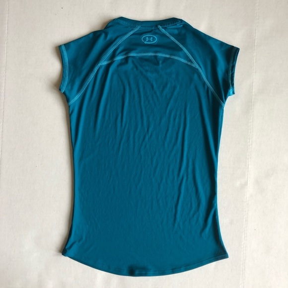 Under Armour Semi-Fitted HeatGear Teal Tee - Picture 4 of 5